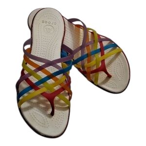 CROCS Multicolor Strappy Sandals size 10